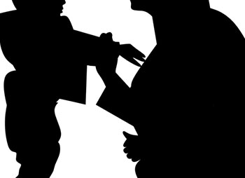 A silhouette of a woman holding a baby, symbolizing corporal punishment - Aminu Law Firm, PLLC