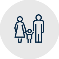 Icon of a family representing legal services for family law - Aminu Law Firm, PLLC