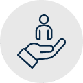 Custody icon showing a hand holding a person, representing legal guardianship - Aminu Law Firm, PLLC